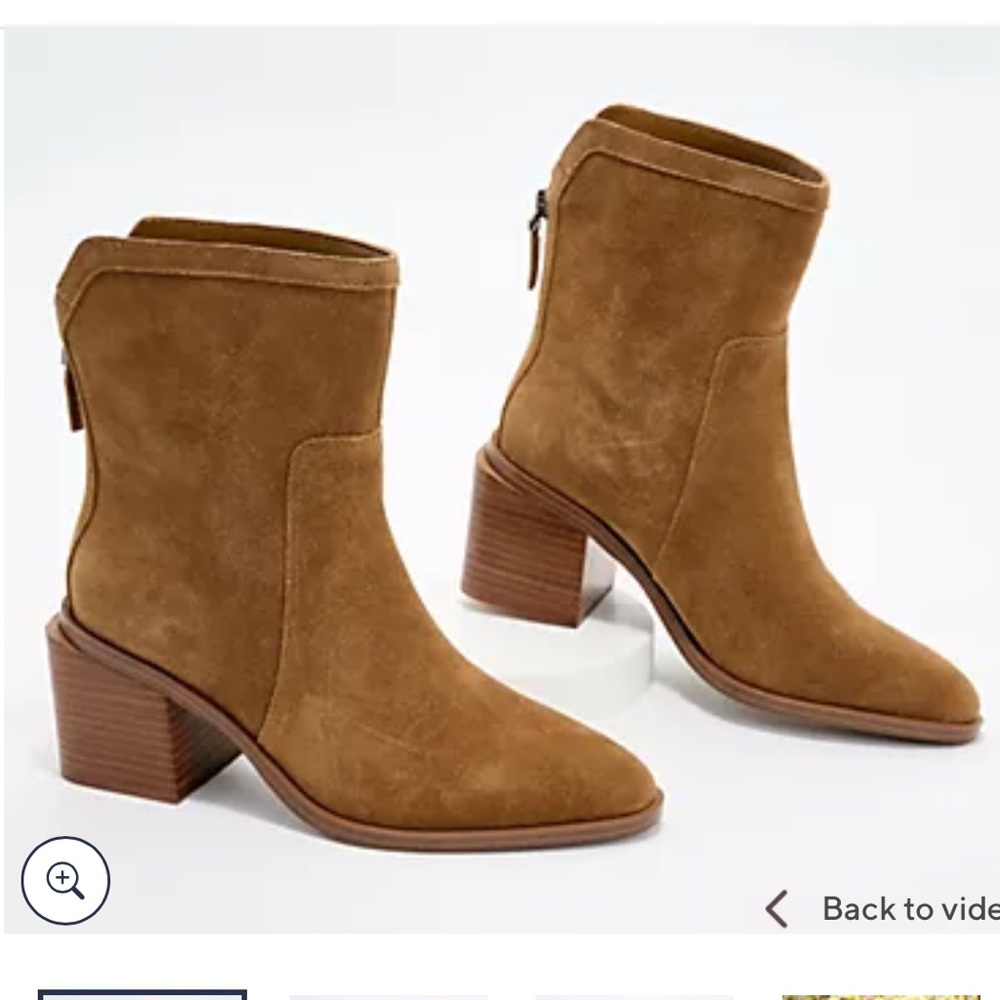 Vince Camuto Nutmeg Suede Ankle Boots 7.5 Medium.